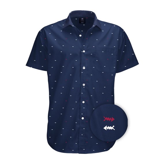 Visive Mens Big And Tall Short Sleeve Button Shirt, Printed Fish Shirts