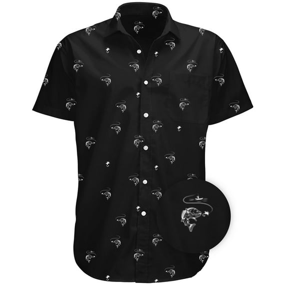 Visive Mens Big And Tall Short Sleeve Button Shirt, Printed Fish Shirts