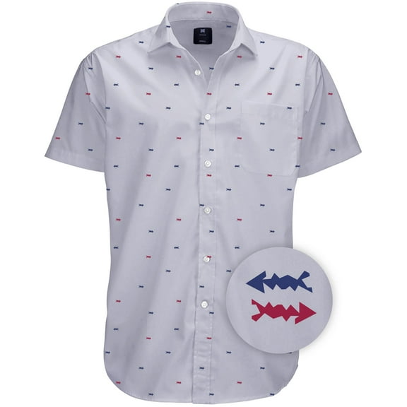 Visive Mens Big And Tall Short Sleeve Button Shirt, Printed Fish Shirts