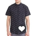 thumbnail image 1 of Visive Mens Big And Tall Short Sleeve Button Shirt, Printed Heart Shirts, 1 of 7