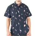 thumbnail image 1 of Men’s Short Sleeve Button Down Shirt – Ice Cream Print – Casual Novelty Dessert Top, 1 of 11