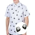 thumbnail image 1 of Men’s Short Sleeve Button Down Shirt – Panda Print – Casual Novelty Top, 1 of 3