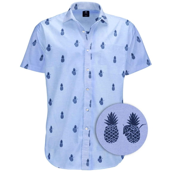 Visive Mens Big And Tall Short Sleeve Button Shirt, Printed Pineapple Shirts