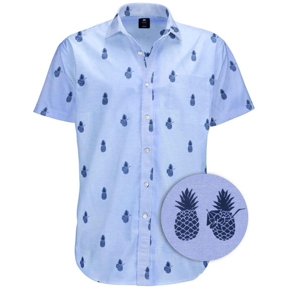 Visive Mens Big And Tall Short Sleeve Button Shirt, Printed Pineapple Shirts