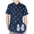 thumbnail image 1 of Visive Mens Big And Tall Short Sleeve Button Shirt, Printed Pineapple Shirts, 1 of 5