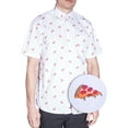 thumbnail image 1 of Men’s Pizza Print Short Sleeve Button Up Shirt – Funny Food Novelty Top – Pizzeria & NY Style Casual Shirt Gift for Him, 1 of 4