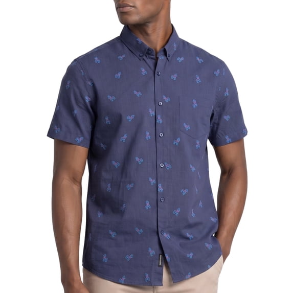 Visive Mens Big And Tall Short Sleeve Button Shirt, Printed Pony Shirts