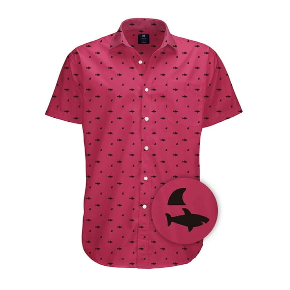 Visive Mens Big And Tall Short Sleeve Button Shirt, Printed Shark Shirts