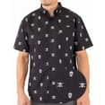 thumbnail image 1 of Men’s Short Sleeve Button Down Shirt – Skull Skeleton Print – Black Casual Novelty Gift for Him, 1 of 11