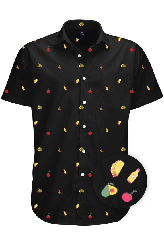 Mens Big And Tall Short Sleeve Button Shirt, Printed Taco Shirts