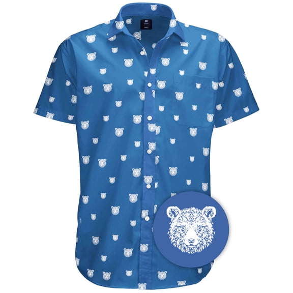 Visive Mens Big And Tall Short Sleeve Button Shirt, Printed Tiger Shirts