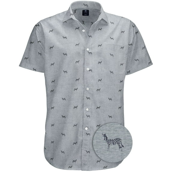 Visive Mens Big And Tall Short Sleeve Button Shirt, Printed Zebra Shirts