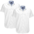 thumbnail image 1 of Visive Mens Big & Tall Dress Shirt 2-Pack - Oxford Short Sleeve Button Down - Modern Fit - Breathable Material - Variety of Colors - Perfect for Business, Casual & Vacation - Sizes S - 4XL For Big Men, 1 of 9