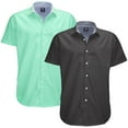 thumbnail image 1 of Visive Mens Big & Tall Dress Shirt 2-Pack - Oxford Short Sleeve Button Down - Modern Fit - Breathable Material - Variety of Colors - Perfect for Business, Casual & Vacation - Sizes S - 4XL For Big Men, 1 of 9