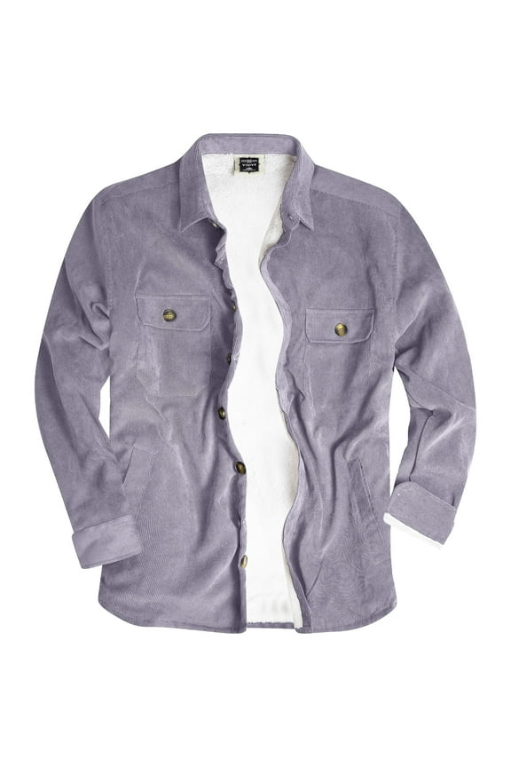 Mens Corduroy Fleece-Lined Shirt Jacket - Warm & Stylish Winter Wear - Big & Tall Sizes M-5XL - Perfect for Casual & Smart-Casual Styles - Quality, Stylish & Durable