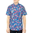 thumbnail image 1 of Men’s Flamingo Print Button Down Shirt – Tropical Short Sleeve Casual Vacation Party Top, 1 of 7