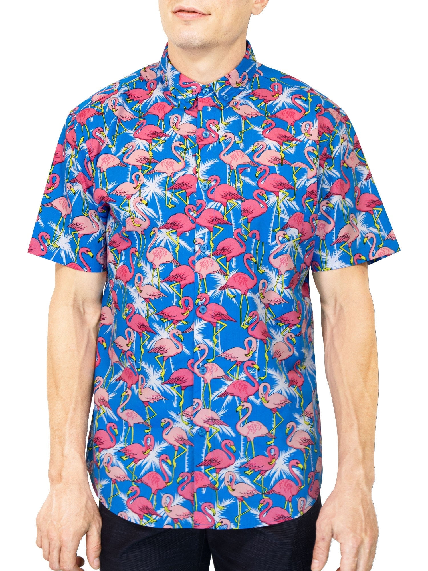 Men's Hawaiian Shirt - Tropical Stretch Short Sleeve, Casual Button-Down Aloha Shirt - Island Crew