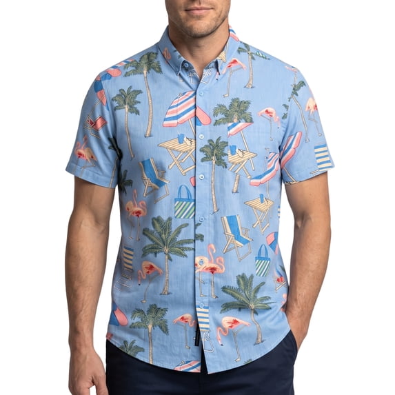 Visive Mens Hawaiian Shirt For Men Short Sleeve Button Up Tropical Summer Shirts