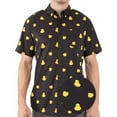 thumbnail image 1 of Men’s Rubber Duck Button Up Shirt – Funny Novelty Ducky Print Top – Casual Short Sleeve Vacation & Gift Shirt, 1 of 11