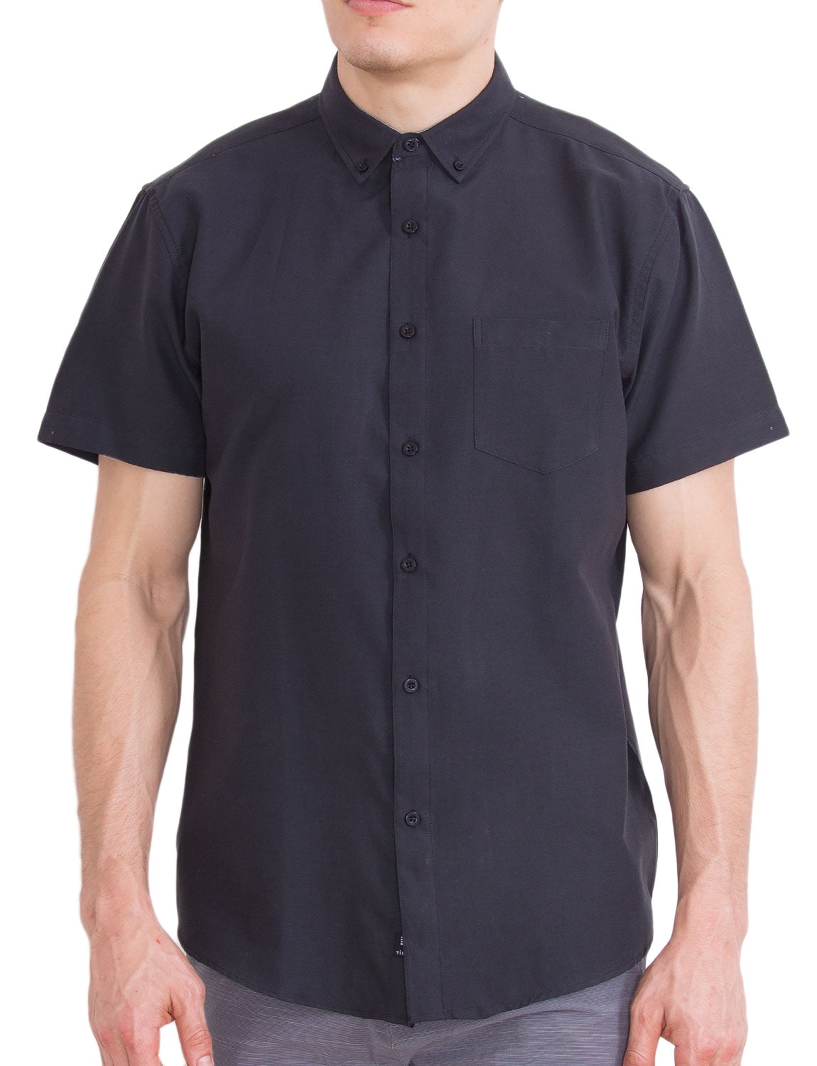 Men's Modern Fit Black Button-Down Shirt