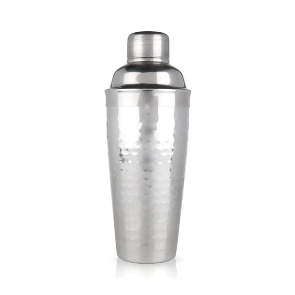 Viski Admiral Hammered Stainless Steel Cocktail Shaker, Home Bar Gifts 24oz