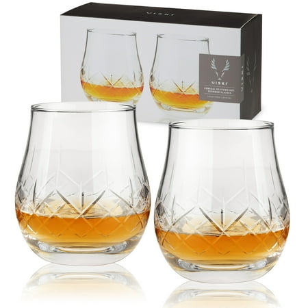 Viski Admiral Bourbon Scotch Old Fashioned Whiskey Glasses, 11 oz, Set of 2