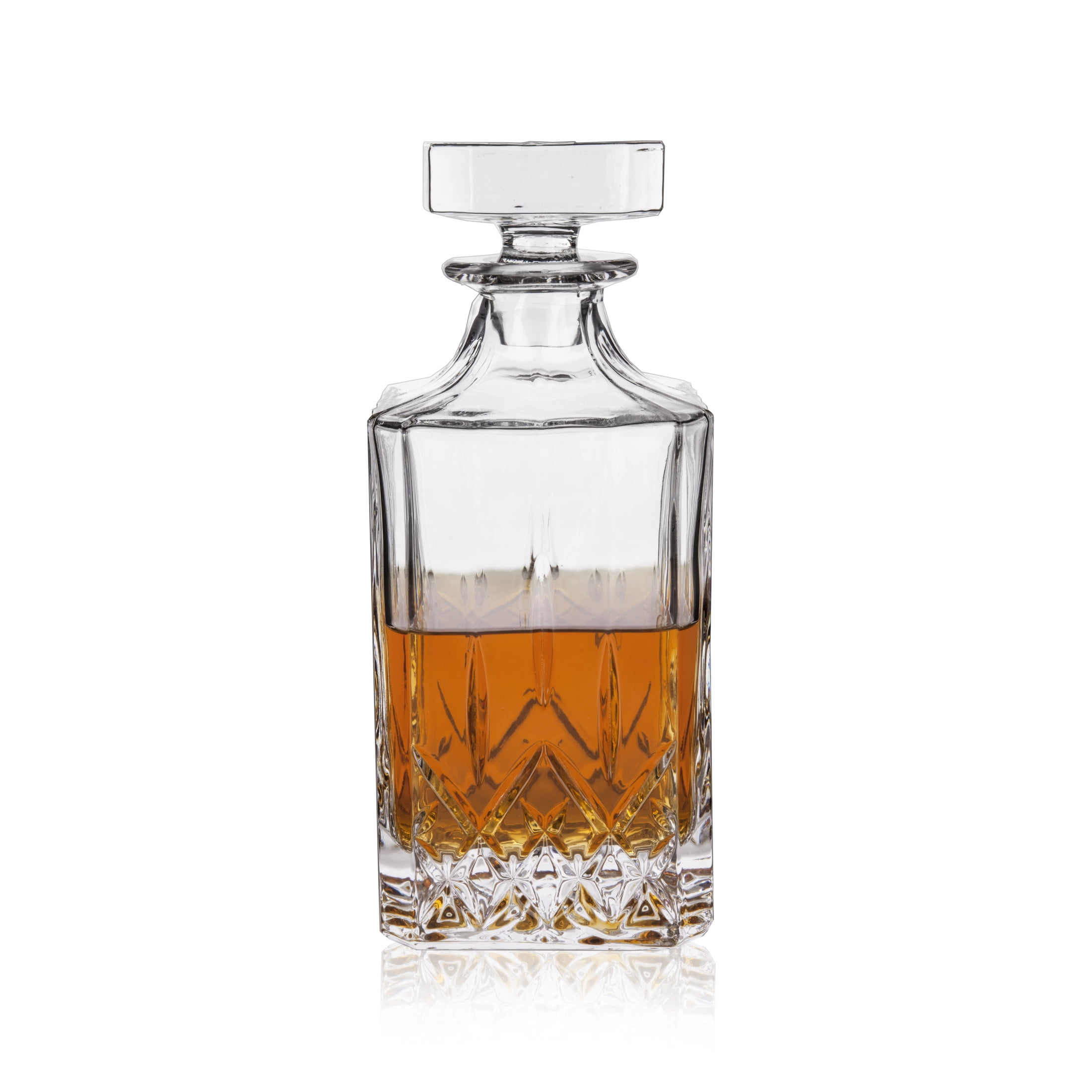 Viski Admiral Liquor Decanter - Crystal Glass Liquor Dispenser for Alcohol