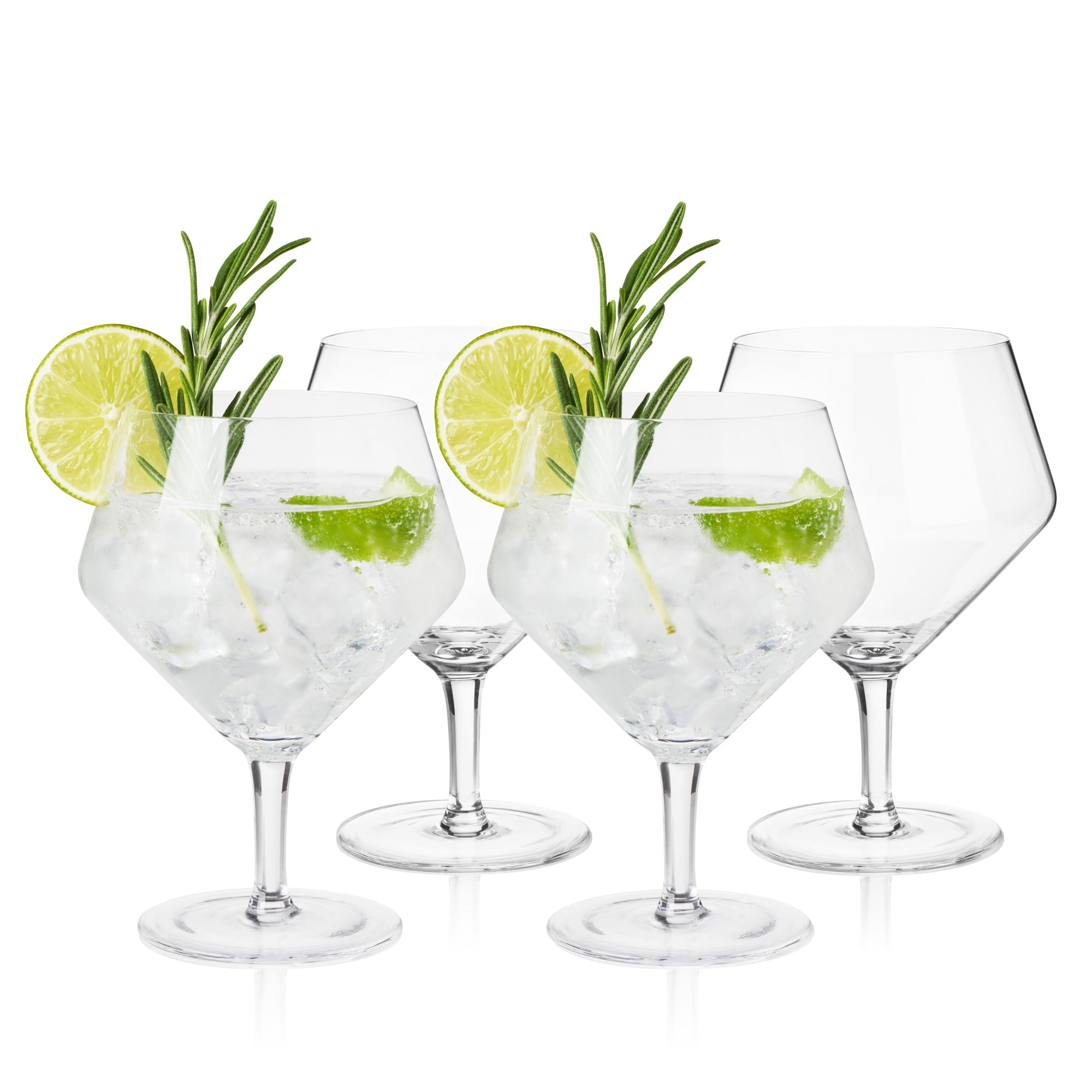 Viski Angled Stemmed Gin & Tonic Glasses, Highball glasses, Cocktail