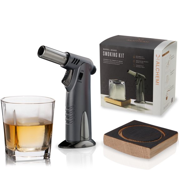 Viski Barrel Board Smoking Kit, American Oak Whiskey Barrel Wood, 3PC Set