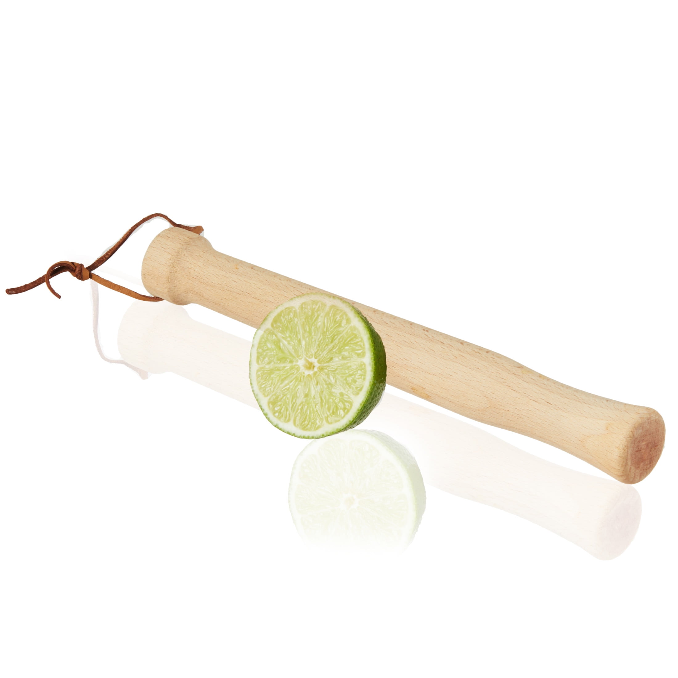 Beechwood Professional Cocktail Muddler with Faux Leather Strap