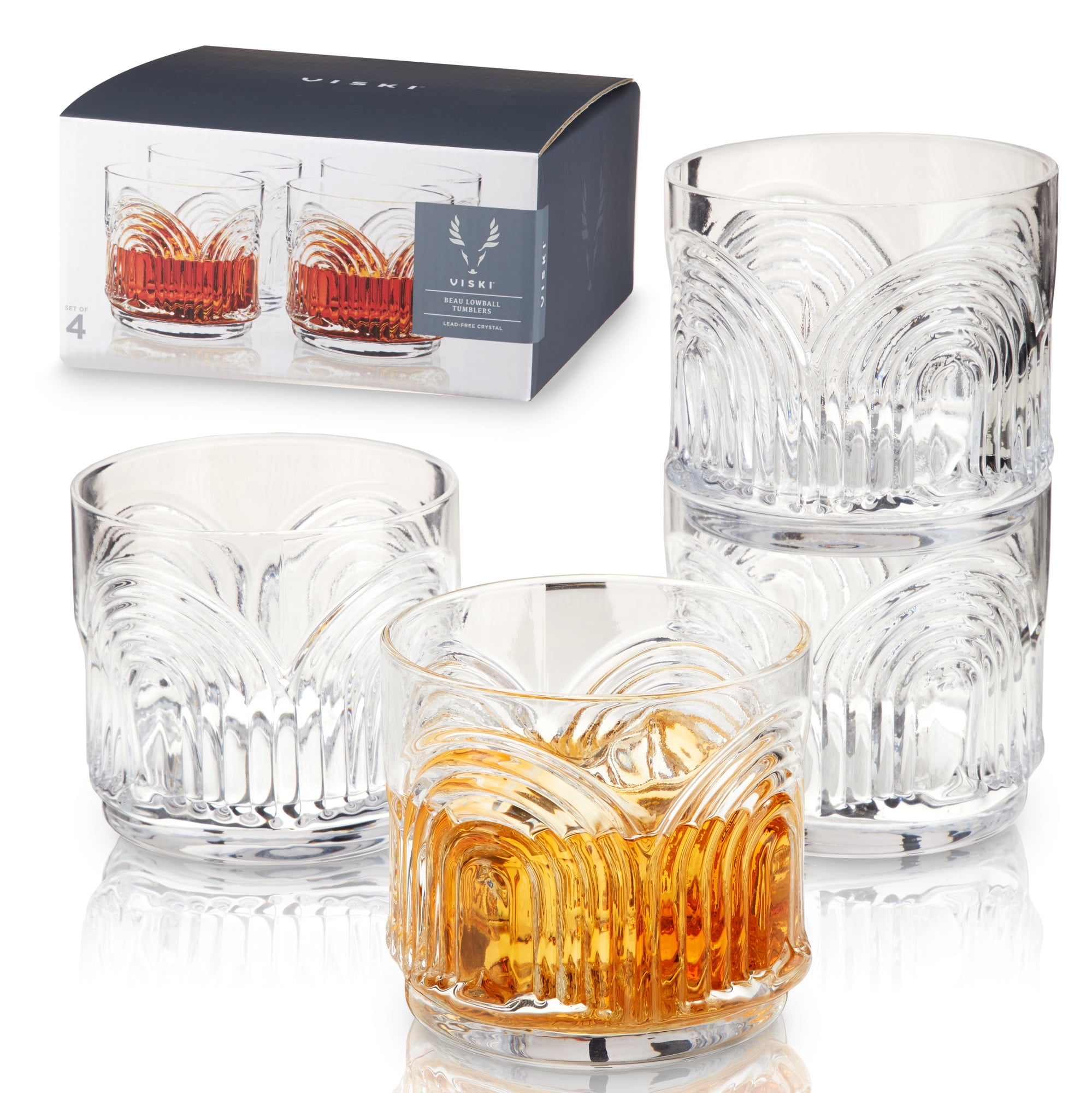 https://i5.walmartimages.com/seo/Viski-Beau-Stemless-Lowball-Glasses-Set-4-Vintage-Crystal-Drinking-Whiskey-Old-Fashioned-Scotch-Bourbon-Art-Deco-Cocktail-Arch-Design-11oz_fbce32f8-8fa2-482d-ad64-6fab8b9b546e.e0b64f6a01ca5d788f83da337b86f710.jpeg