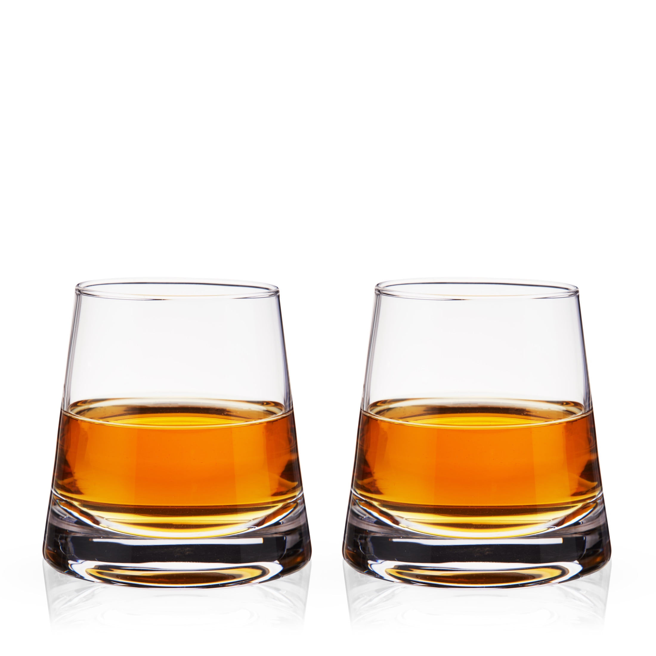 Viski Burke Lead-Free Crystal Tapered Whiskey Glasses, Set of 2