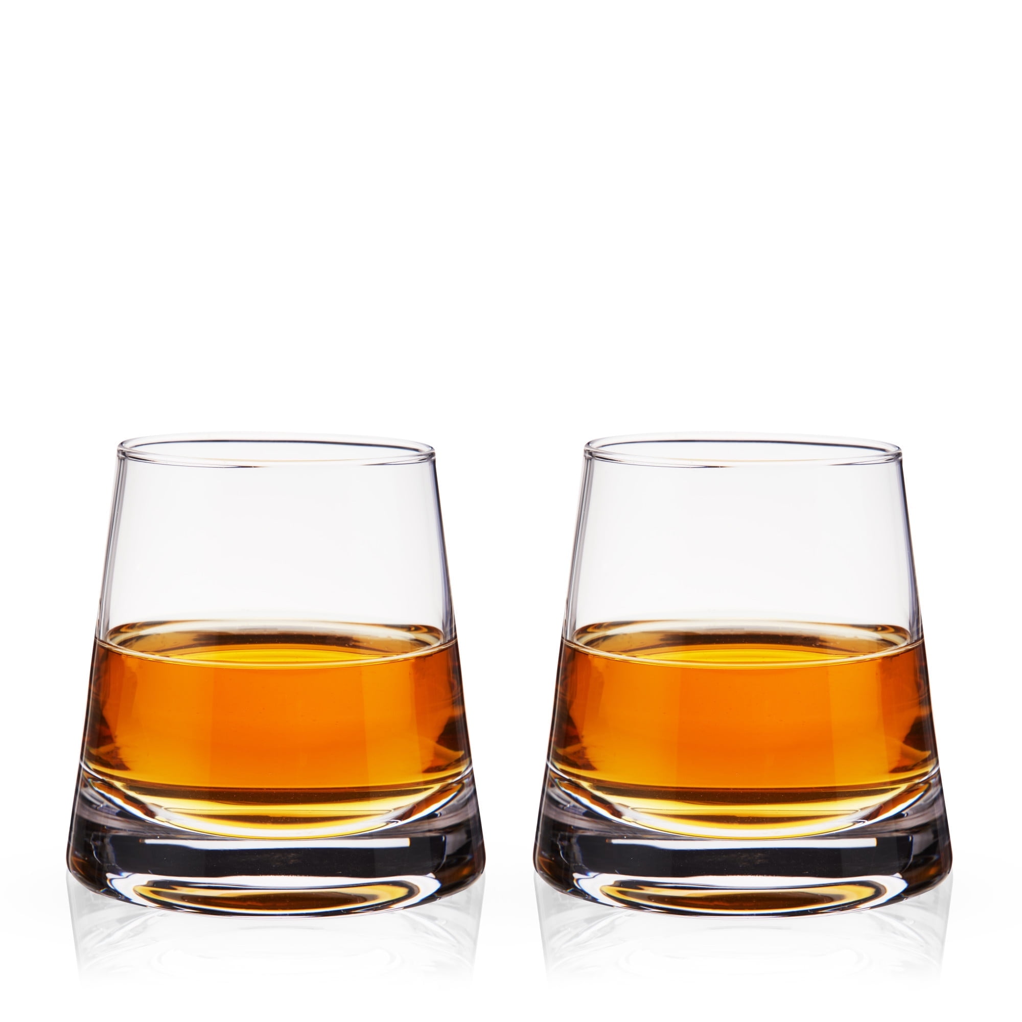 Viski Burke Lead-Free Crystal Tapered Whiskey Glasses, Set of 2