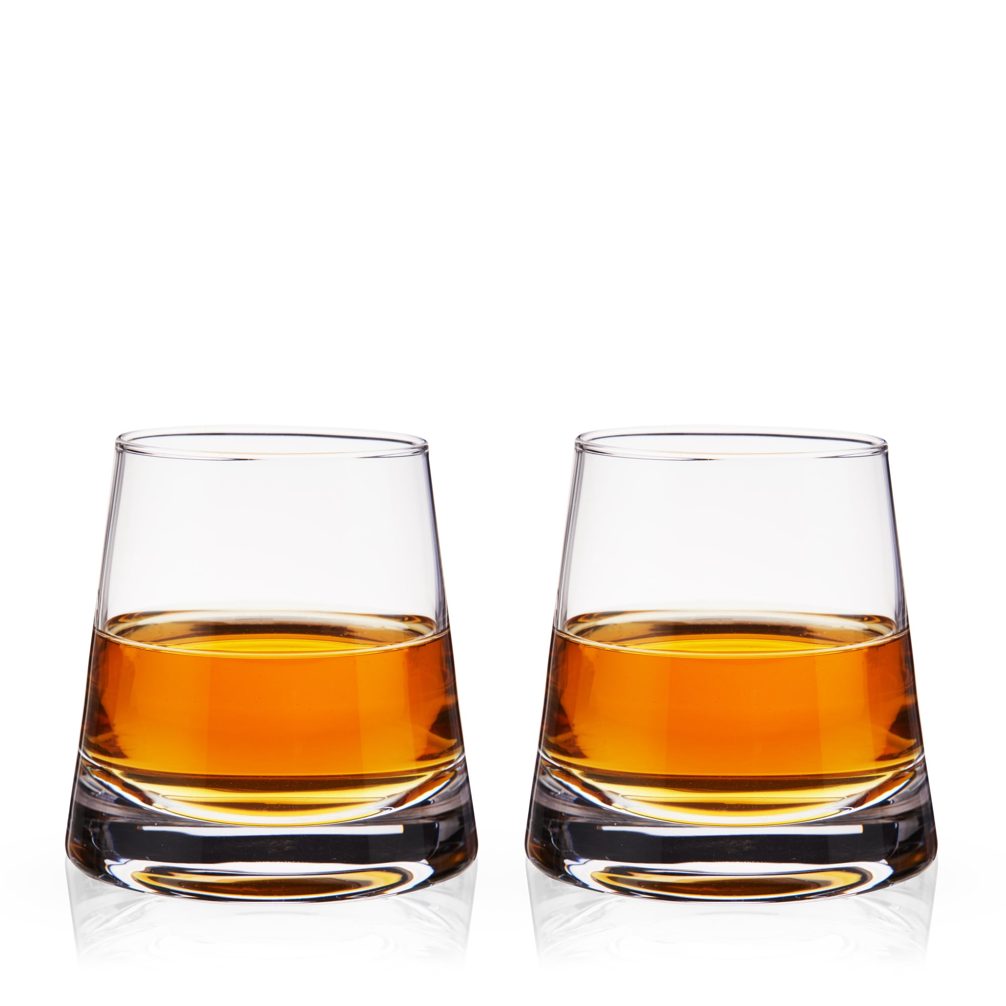 KANARS Square Whiskey Glass - Lead Free Crystal Rocks Scotch Tumbler for Bourbon or Whisky - 9 oz Set of 4 - Men Gift, Clear
