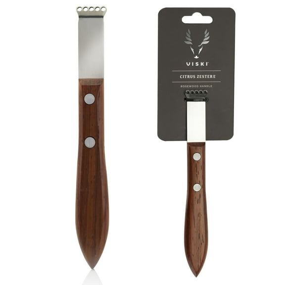 Viski Acacia Citrus Zester for Lemon, Lime, Orange for Kitchen and Home Bar