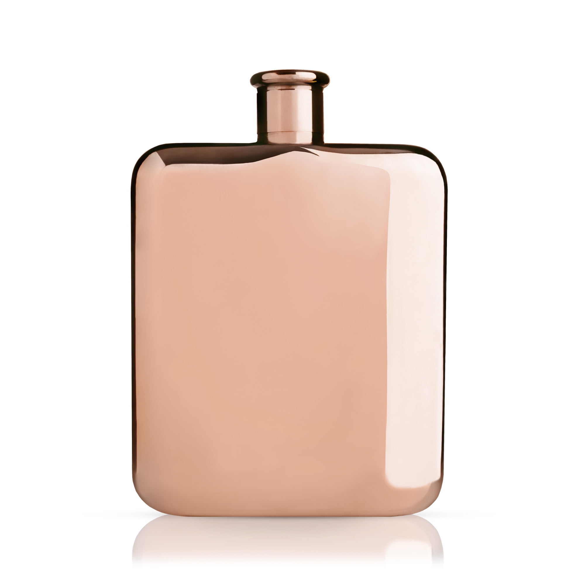 Copper Plated Stainless Steel Pocket Flask with Screw Top, 6 Ounces