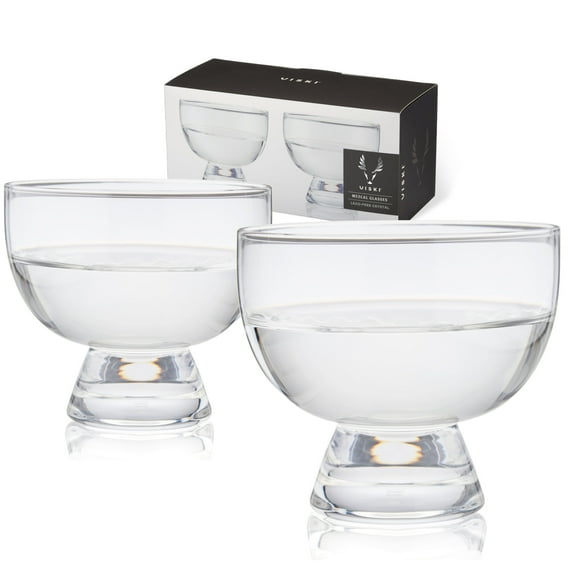 Viski Crystal Mezcal Glasses, Brandy Whiskey Glasses Gift Set, 6oz Set of 2