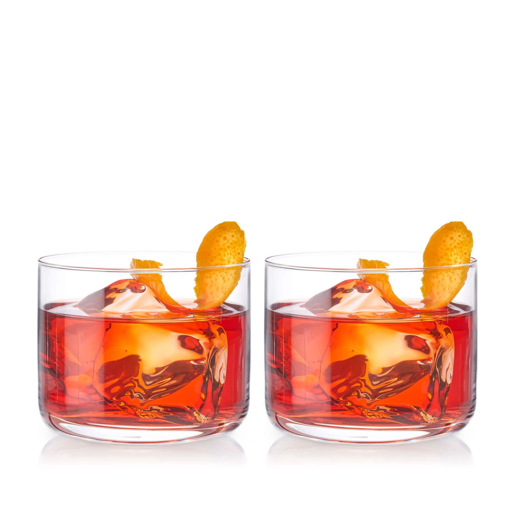 Viski 8oz Clear Lead-Free Crystal Negroni Tumblers Set
