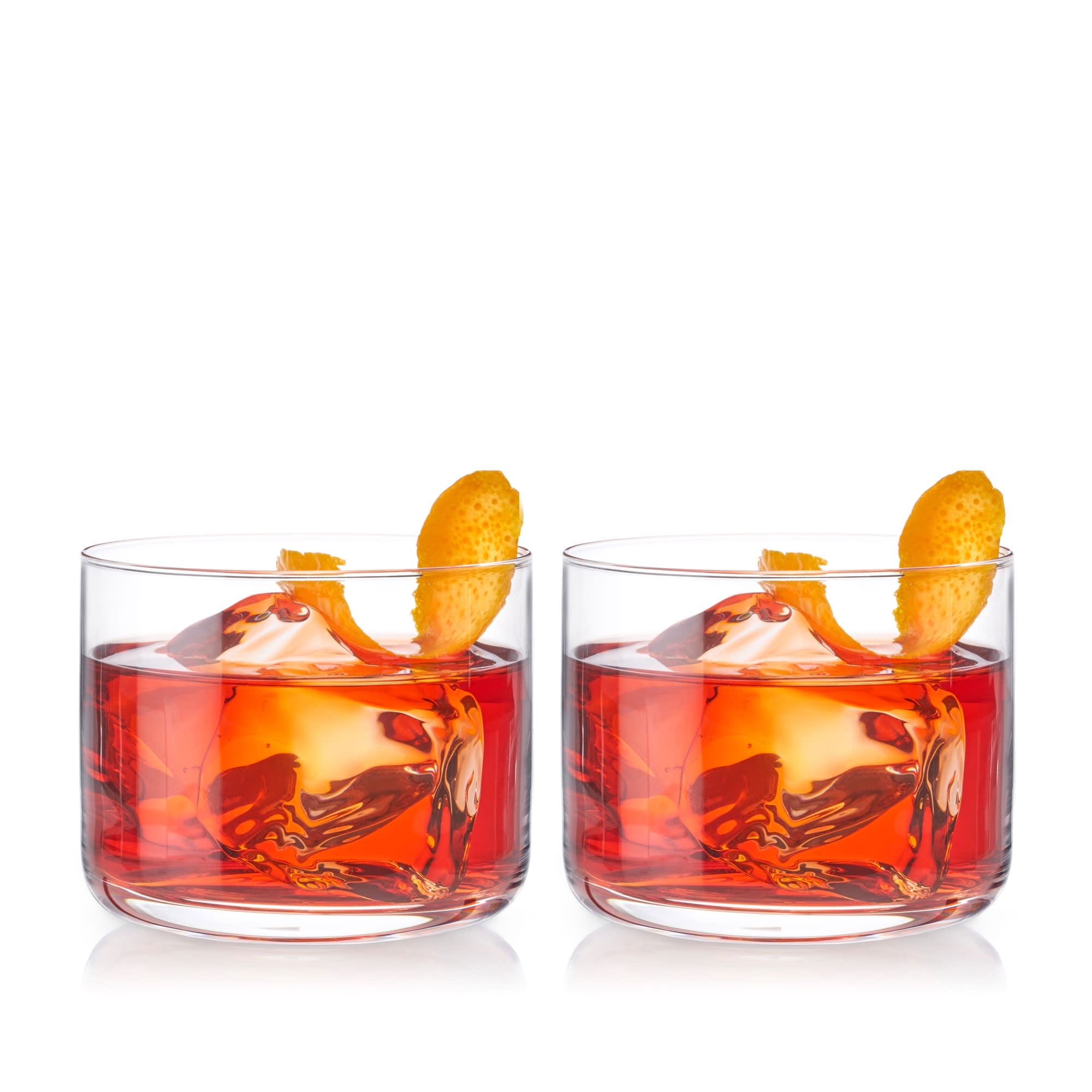 Viski 8oz Clear Lead-Free Crystal Negroni Tumblers Set