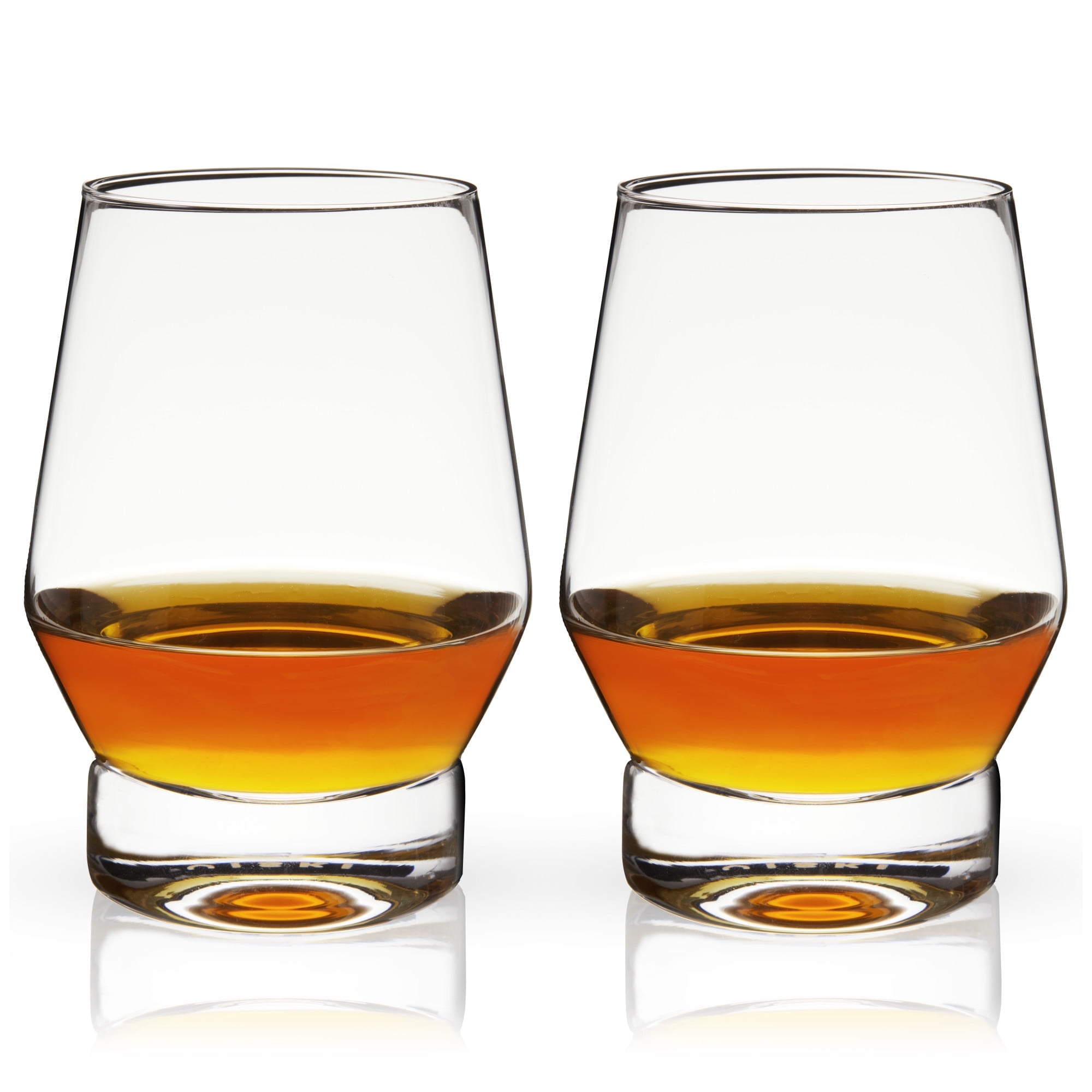 Viski 18.5 Oz Clear Crystal Whiskey Glasses with Heavy Base