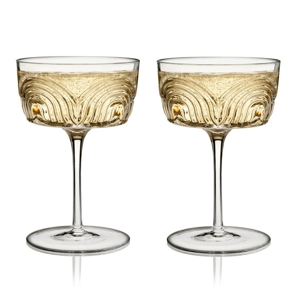Viski Coupe Glasses for Cocktails, Champagne, Party Gifts, 7.5oz Set of 2