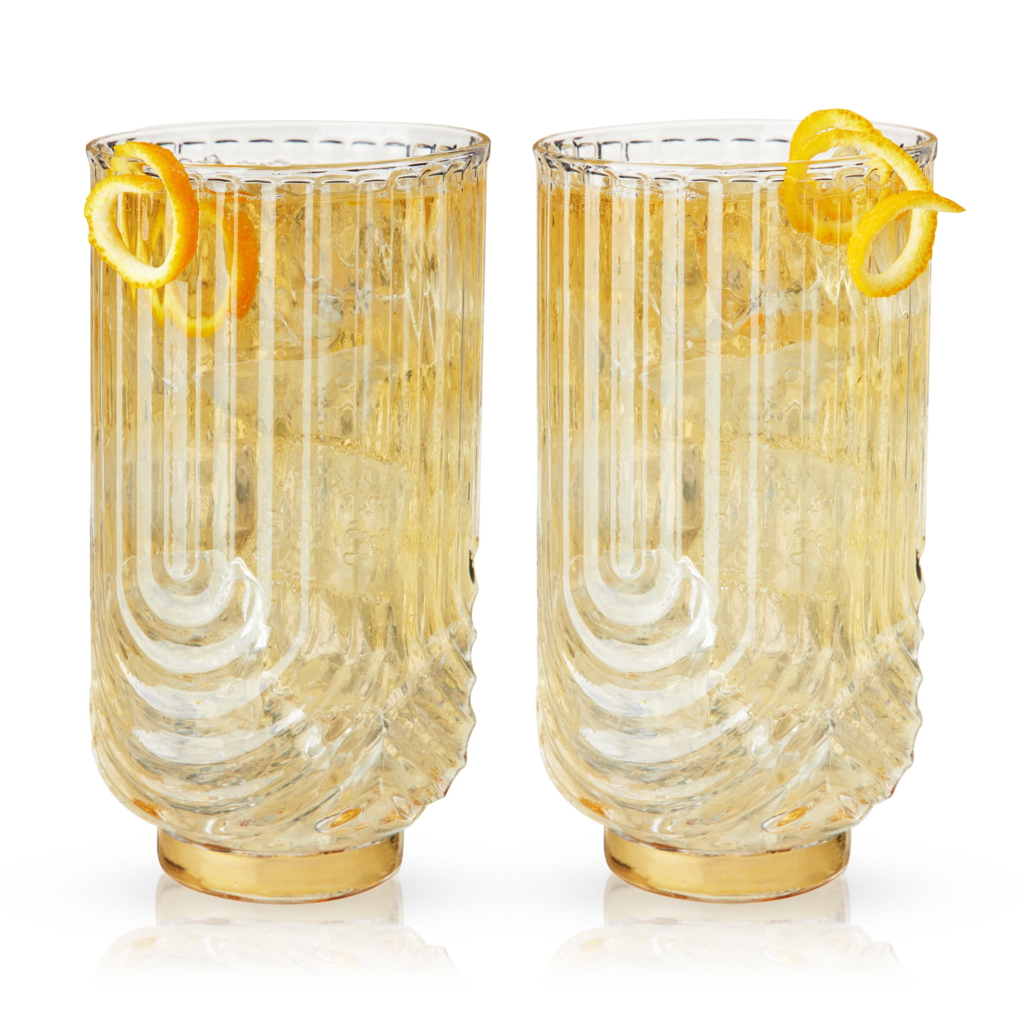 Gatsby Gold-Plated Highball Glasses Set of 2
