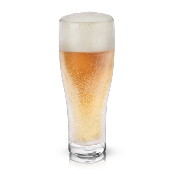 Viski Glacier Double Walled Beer Glasses with Cooling Gel, 16 oz, Set of 1