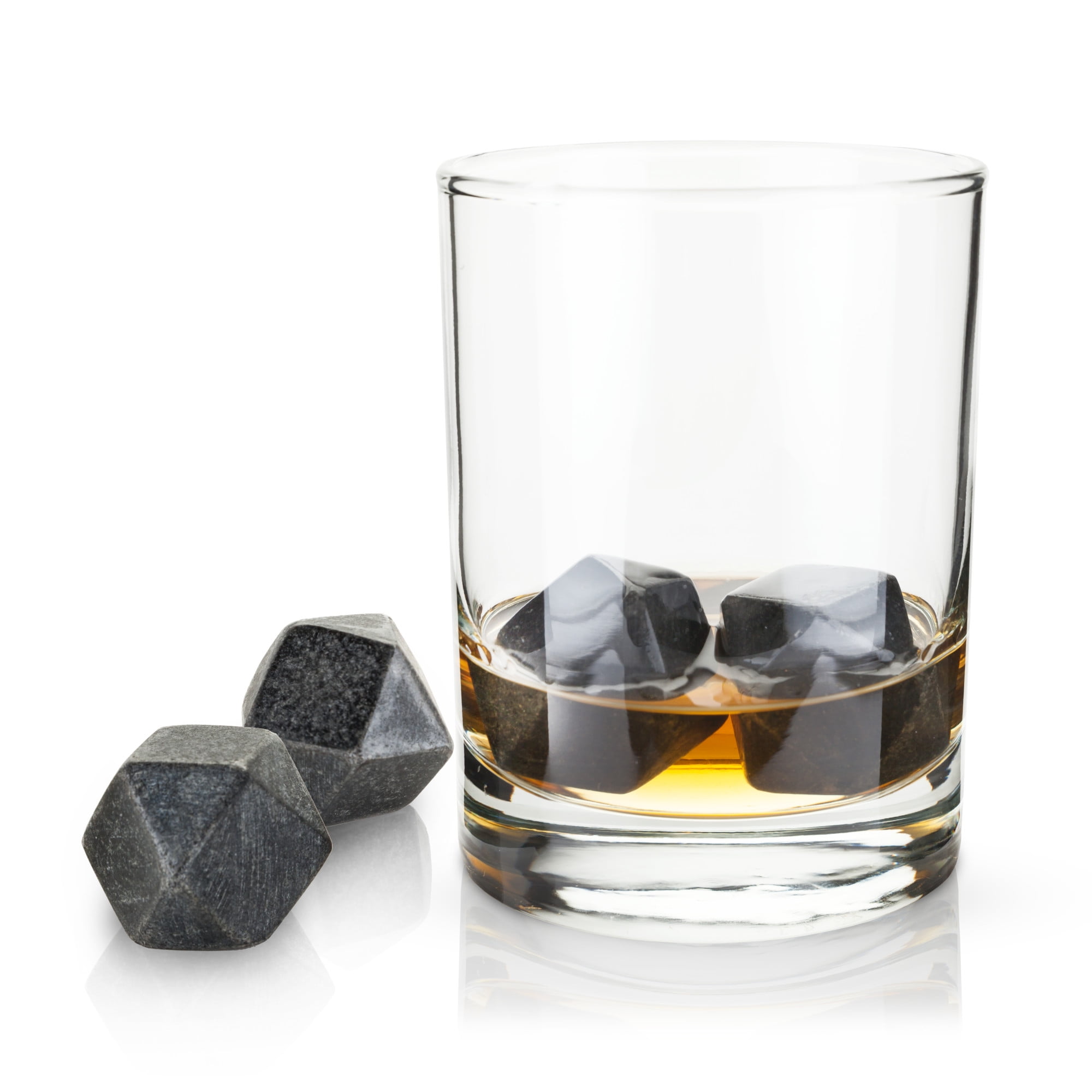 Hexagonal Black Basalt Whiskey Chilling Stones Set of 4