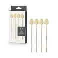 thumbnail image 1 of Viski Art Deco Stainless Steel Cocktail Picks for Olives, Set of 4, Gold, 1 of 7
