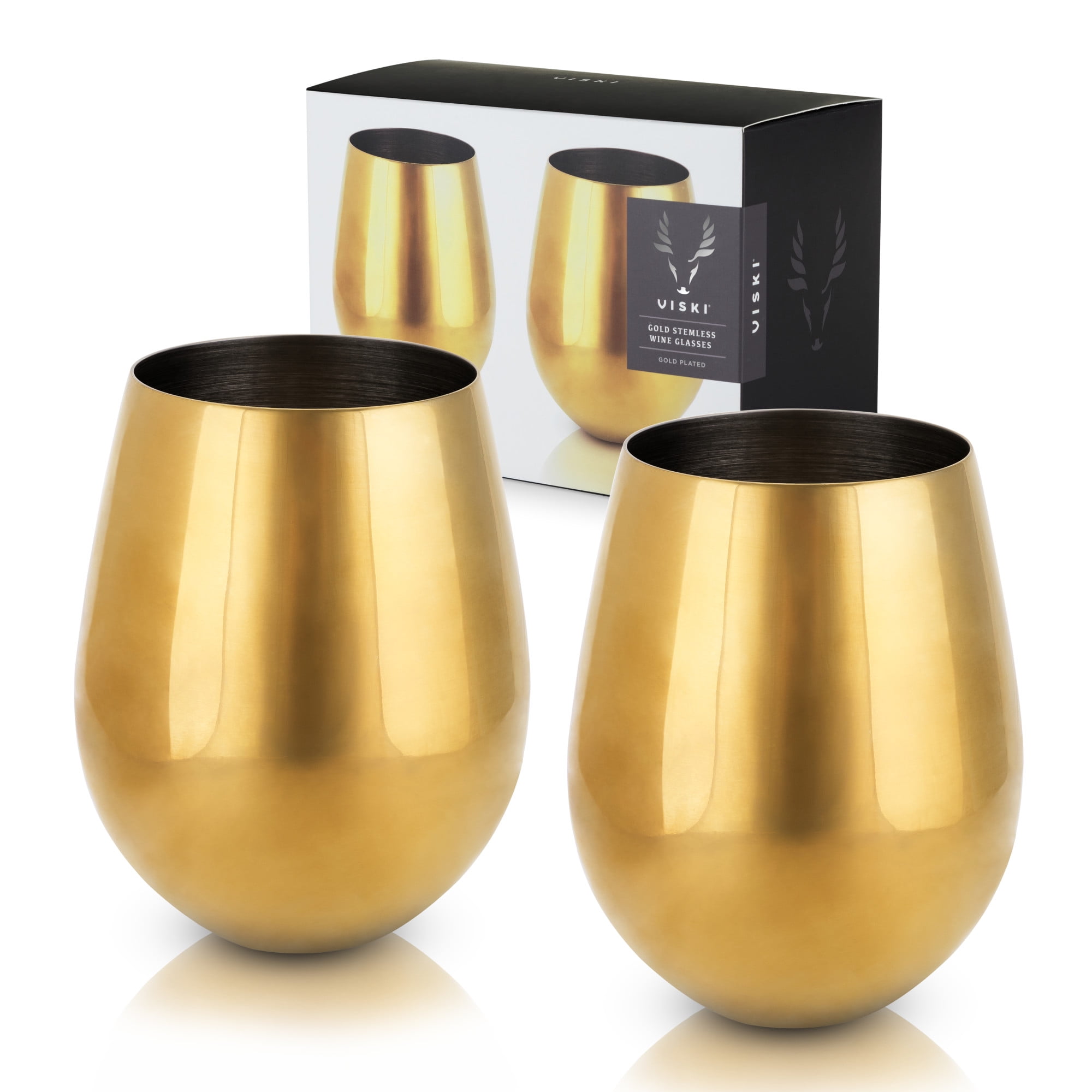 Viski Belmont - Stemless Wine Glasses - Gold