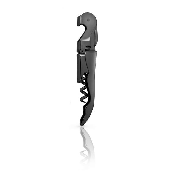 Viski Gunmetal Double Hinged Waiters Corkscrew Wine Opener Wine Key, Black