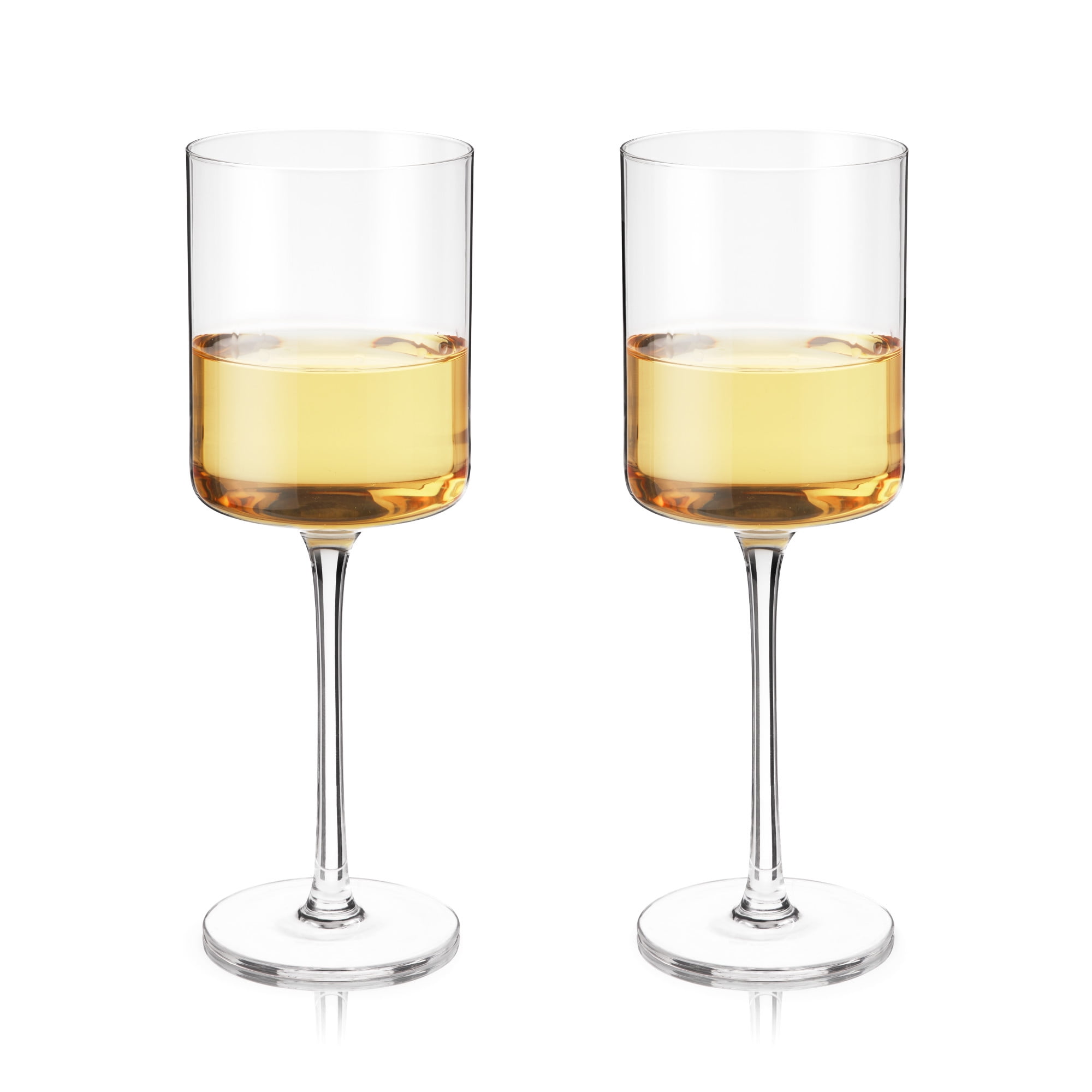 Laurel 13 oz Clear Lead-Free Crystal White Wine Glasses, Set of 2