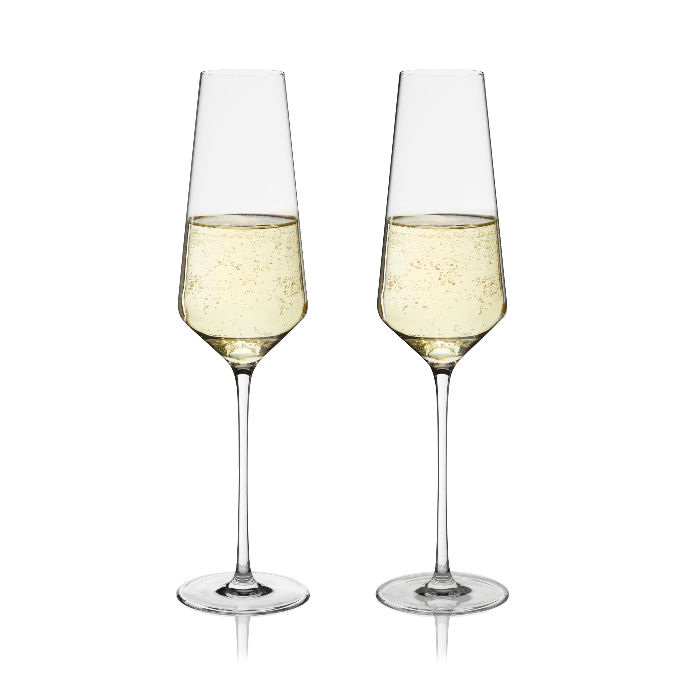 Viski Liminal Crystal Flutes for Home Bar, Wedding Gifts, 9 oz, Set of 2