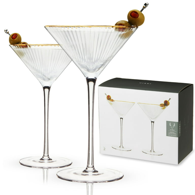 LEMONSODA Slanted Martini Glasses Set of 4 - Crystal Clear Martini